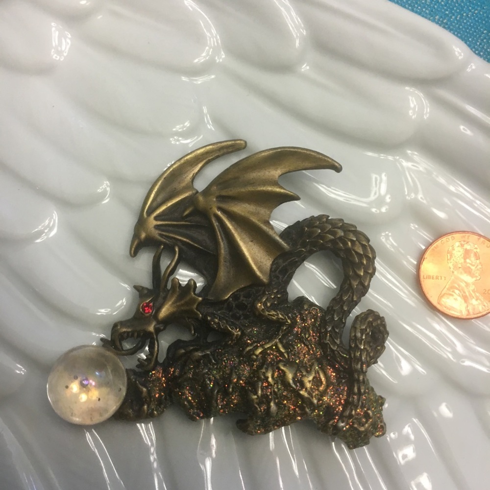 Vintage JJ Jonette Jewelry Dragon brooch pin J103